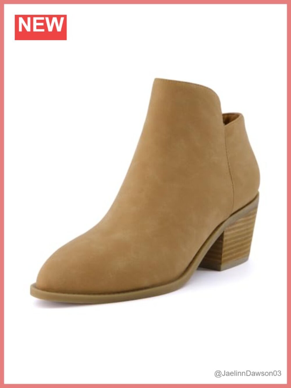 Vegan Leather Slip On Ankle Bootie with Side Zipper and Block Heel